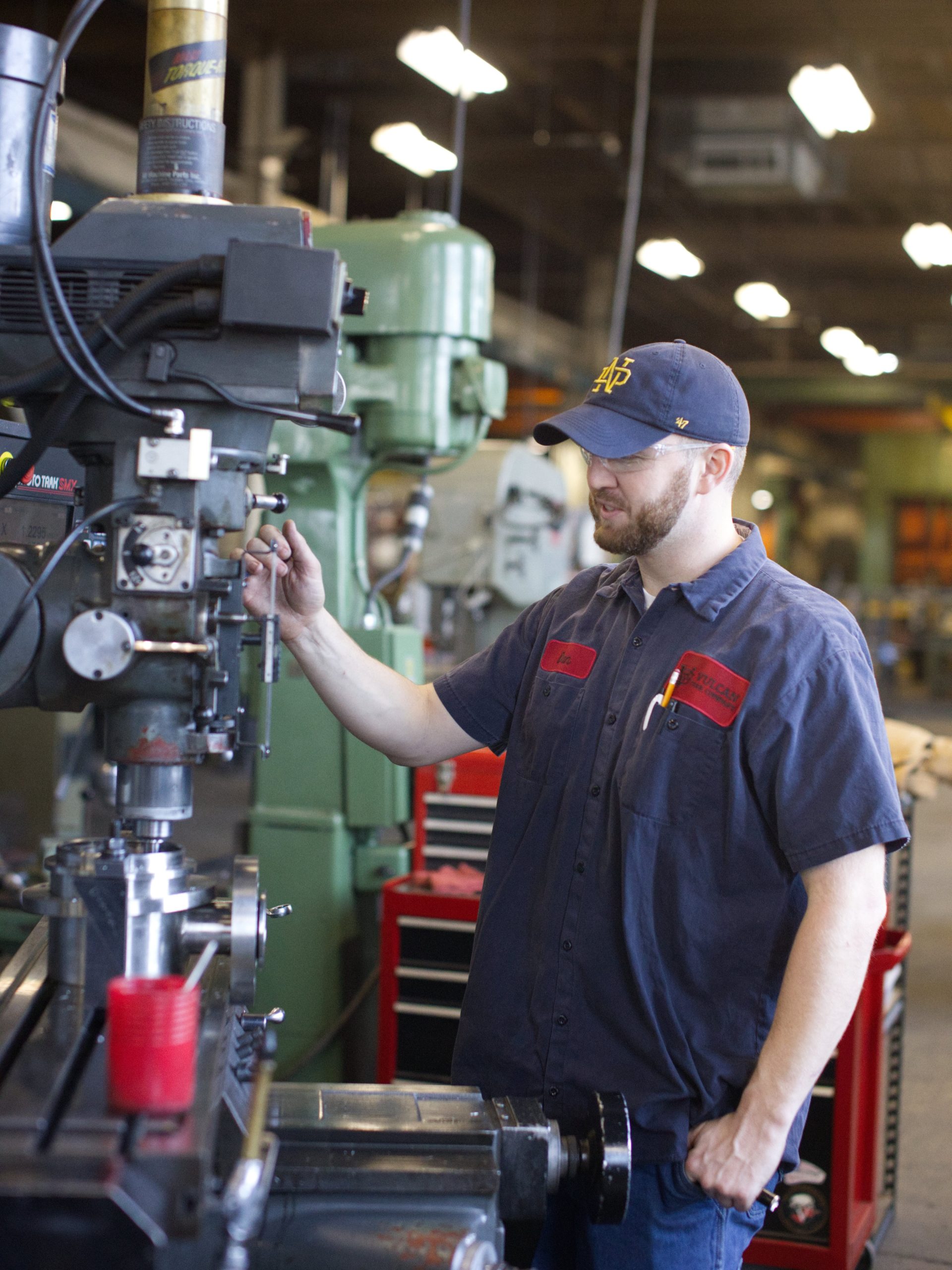 Skilled Operator Manually Machining a Component